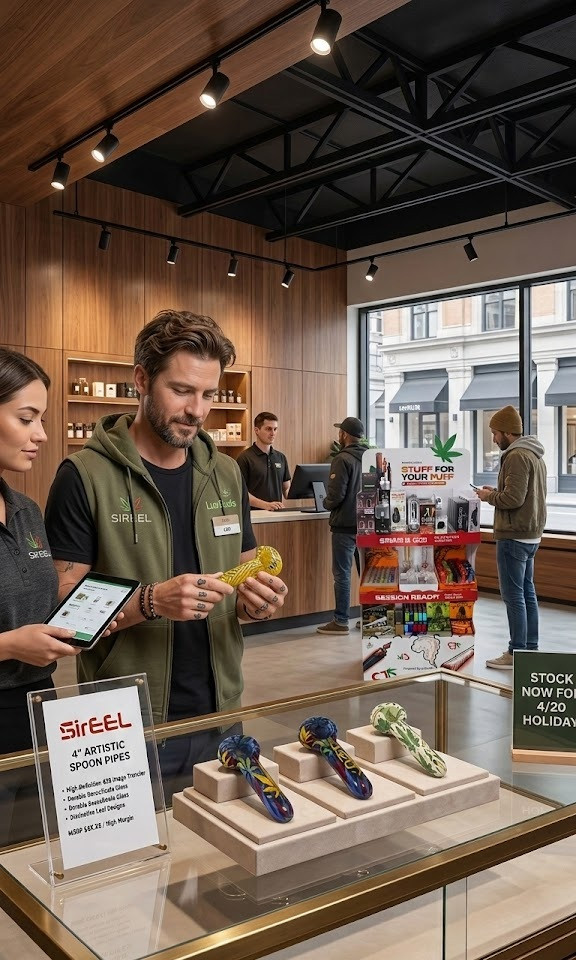 SirEEL - 4" Artistic 420 Image Transfer Glass Spoon, Assorted Designs May Vary (Generated with AI which can make mistakes)