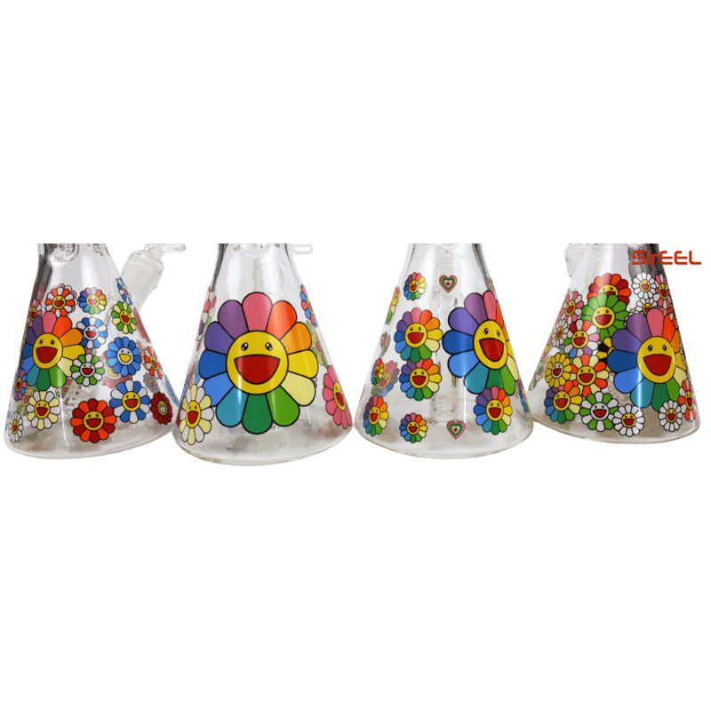 SirEEL - 8" PetalPop Beaker Bong with Bowl, Assorted Colors May Vary
