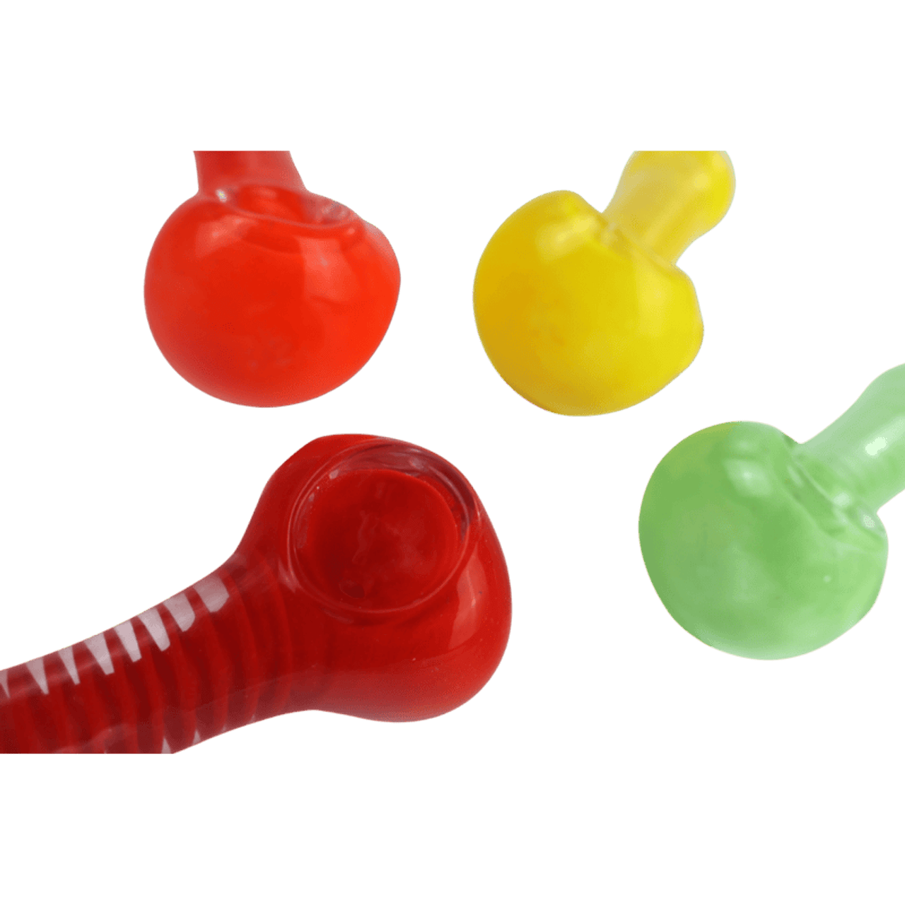 LuvBuds - 3.5" Swirl Glass Hand Pipe, Assorted Colors May Vary