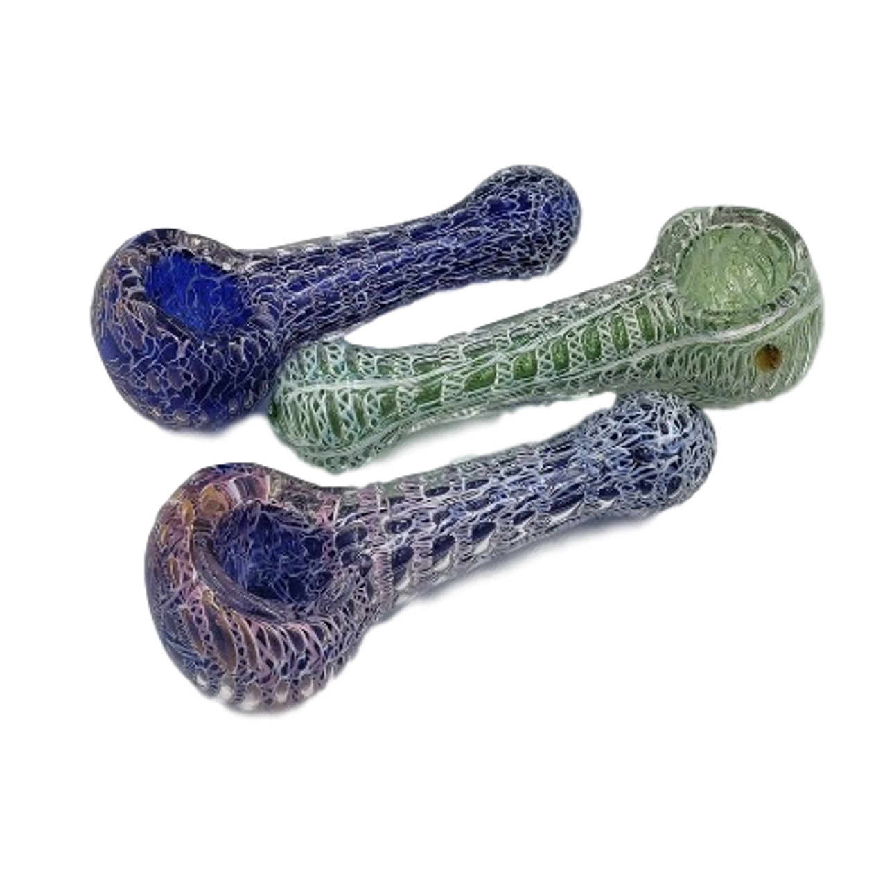 4 inch BUBBLE TRAP GLASS HAND PIPE ASSORTED COLORS