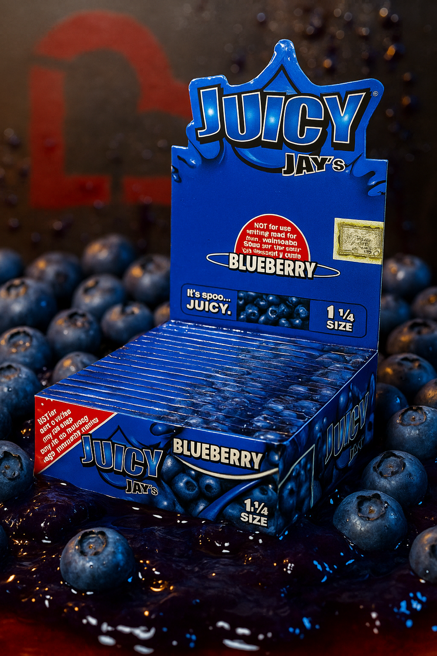 Juicy Jays - 1 1/4 Blueberry, 24 Booklets (Generated with AI which can make mistakes)