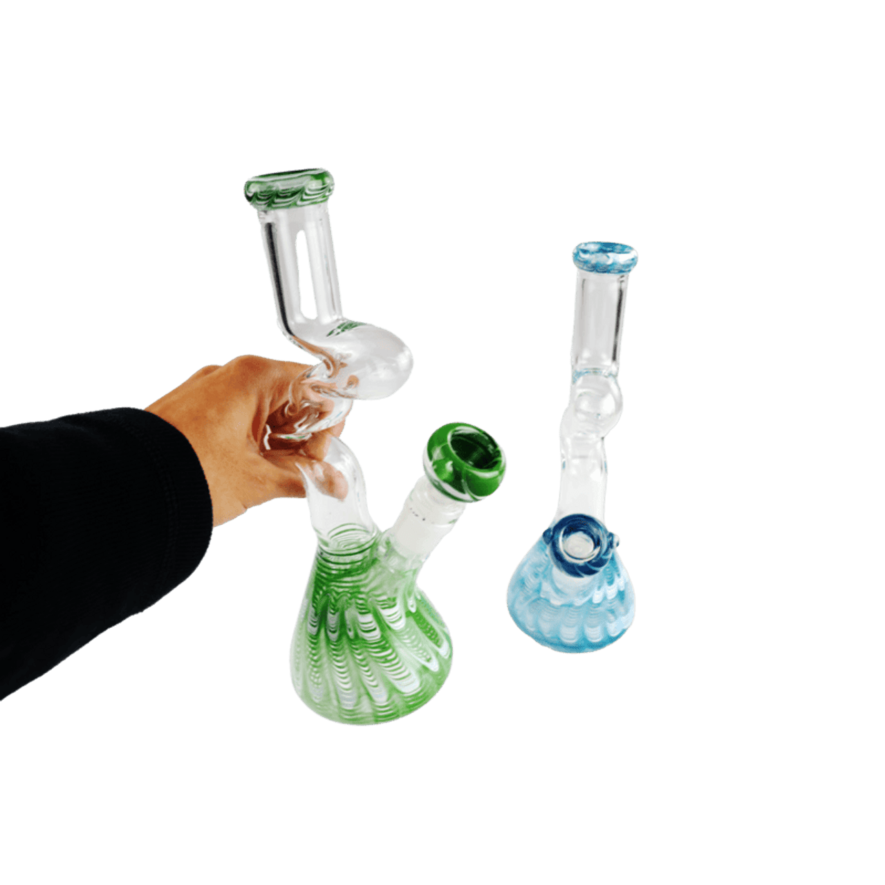 LuvBuds - 10" Curved Zong Style Bong, Assorted Colors May Vary