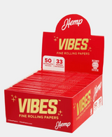 Vibes - Papers - King Size Slim - Hemp (Red) - 50 Booklets Per Box 33 Papers Per Booklet