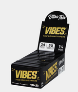 Vibes - Papers with Filters - 1 1/4 - Ultra Thin - 24 Booklets Per Box 50 Papers and Tips Per Booklet