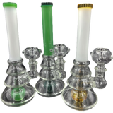 8" Colored Top and Bottom Bong/Water Pipe | Assorted Colors | Comes with Flower Bowl