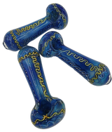4.5" Wiggle Wave Blue Hand Pipe