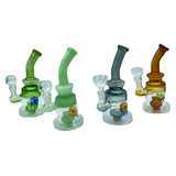 6" Bent Neck Bong with Perc and Drippy Eye Marble | Assorted Colors | Comes with Flower Bowl 