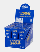 Vibes - Cones - Coffin - King Size - Rice (Blue) - 30 Boxes Per Display 3 Cones Per Box