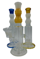 10" Milk Bottle Mouthed Mine Sweeper Perc Bong | Assorted Colors and Combos | Comes with Flower Bowl