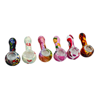 3.5" Silicone Water Transfer Pipe with Glass Bowl | Assorted Colors and Styles