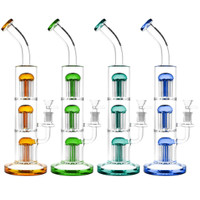 Pulsar Triple Jellyfish Perc Water Pipe - 14“/14mm F/Colors Vary