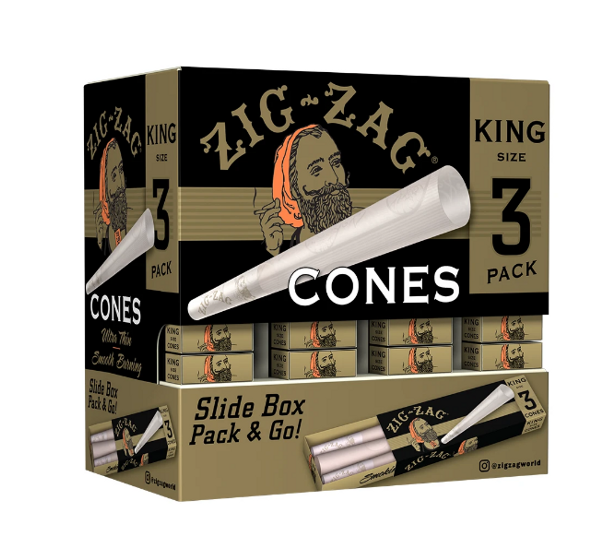 Zig Zag King Sized Pre Rolled Cones 36 Pack Of 3 Cones Zig Zag King Sized Pre Rolled Cones 36 Pack Of 3 Cones