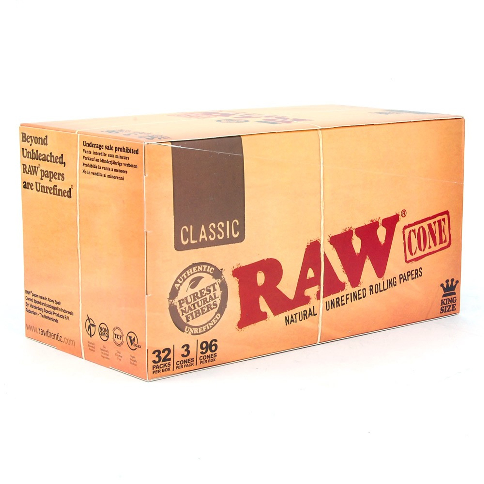 Raw Natural Pre Rolled Cones King Size 32 Pk Of 3 Cones Luvbuds Smoke Shop Online Wholesale
