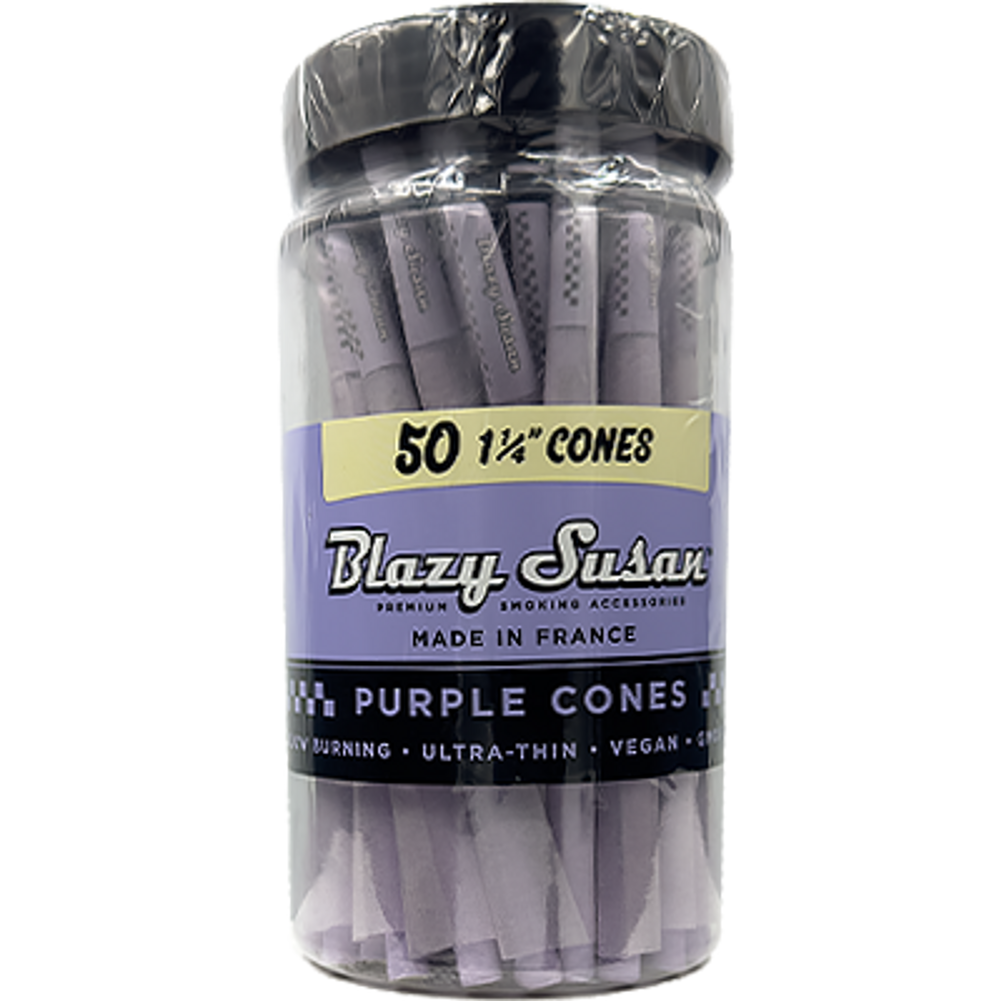 Blazy Susan Purple Paper Cones 1 1/4" Size 50ct Cones