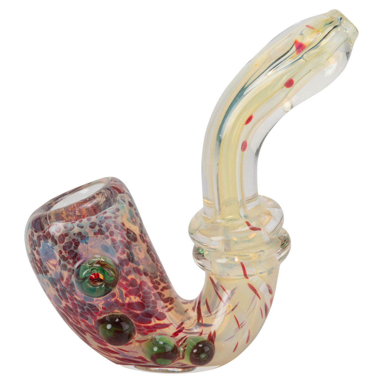 4.5" Frit & Fume Glass Sherlock Hand Pipe LuvBuds Smoke Shop Online