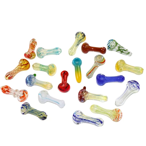 LuvBuds 2.5 Inch Bulk Hand Pipes, glass hand pipes in a variety of assorted colors.