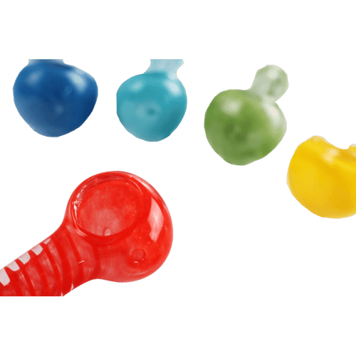 LuvBuds - 4.5" Swirl Glass Hand Pipe, Assorted Colors May Vary