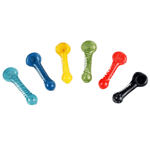LuvBuds - 4.5" Swirl Glass Hand Pipe, Assorted Colors May Vary