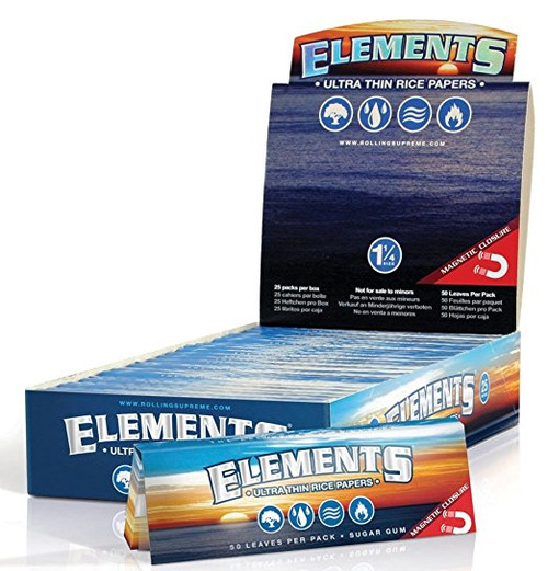 Elements Rice Papers 1 1/4 inch Size 25 pack Retail Display