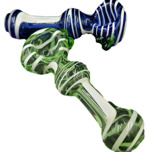 4.5" Opaque White Swirled Hand Pipe | Assorted Colors