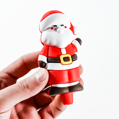LuvBuds - 4.5" Silicone Santa Pipe, Jolly Red