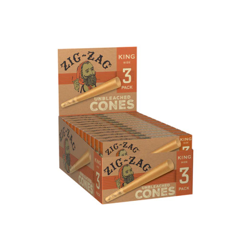 Zig-Zag - 24ct Unbleached Cones, King Size, 3pk Promotional Pack Cartons Zig-Zag - 24ct Unbleached Cones, King Size, 3pk Promotional Pack Cartons