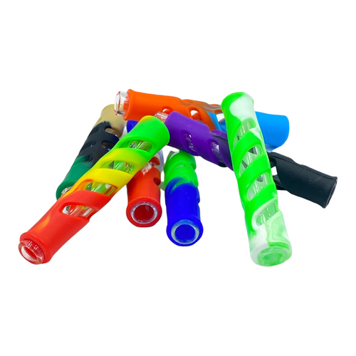 3.5" OG Glass Chillum with Silicone Cover  | Assorted Colors