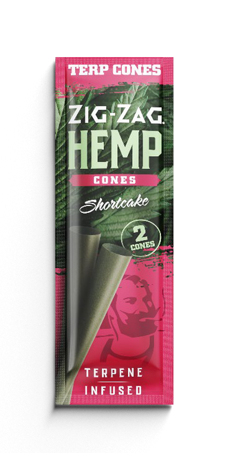 Zig Zag Terpene Infused Hemp Cones | 15 Packs per Box | 2 Cones per Pack | Shortcake