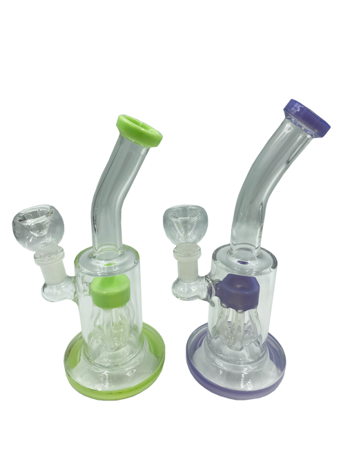 LuvBuds - 8" Slime Bent 6-Arm Tree Perc Hanger Rig, Assorted Colors May Vary LuvBuds - 8" Slime Bent 6-Arm Tree Perc Hanger Rig, Assorted Colors May Vary