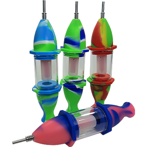 Pipes Seahawk Colored Mini Silicone Nectar Collector Glass Pipe