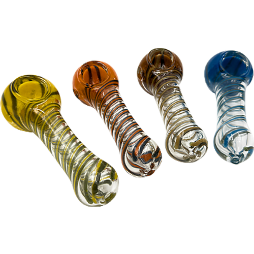 LuvBuds - 4" Ribbon Spun Hand Pipe with Frit Head, Assorted Colors May Vary LuvBuds - 4" Ribbon Spun Hand Pipe with Frit Head, Assorted Colors May Vary
