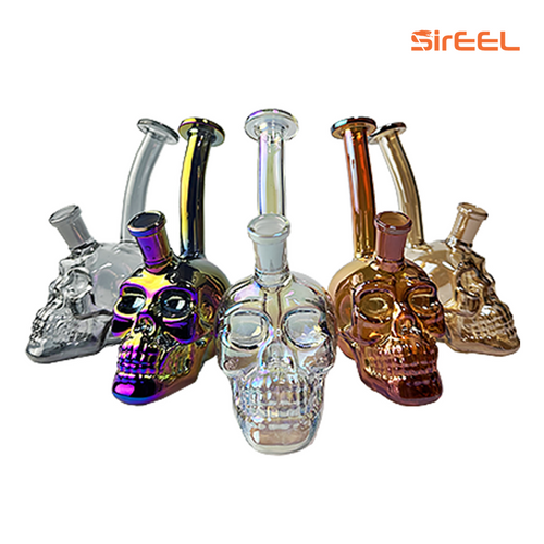 SirEEL - 6" Iridized Skull Shape Bong with Banger, Assorted Colors May Vary SirEEL - 6" Iridized Skull Shape Bong with Banger, Assorted Colors May Vary