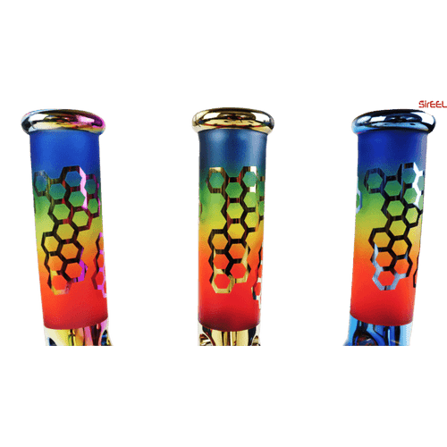 SirEEL - 10" Rainbow Honeycomb Beaker Bong and Flower Bowl, Assorted Colors May Vary SirEEL - 10" Rainbow Honeycomb Beaker Bong and Flower Bowl, Assorted Colors May Vary