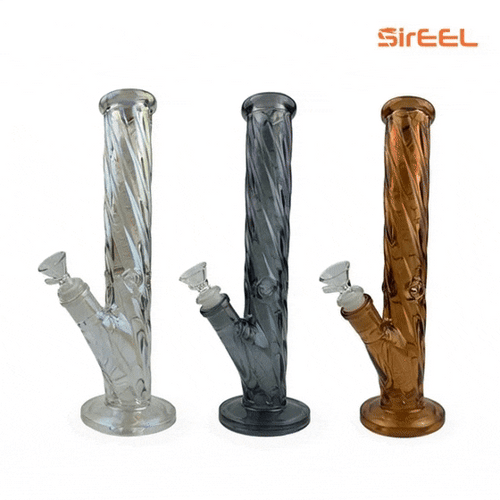 SirEEL - 12" Twisted Iridized Straight Tube Bong with Flower Bowl, Assorted Colors May Vary (Generated with AI which can make mistakes) SirEEL - 12" Twisted Iridized Straight Tube Bong with Flower Bowl, Assorted Colors May Vary (Generated with AI which can make mistakes)