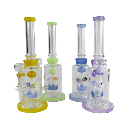 LuvBuds - 10" 6X Mushroom Forest Perc Bong, Assorted Colors May Vary