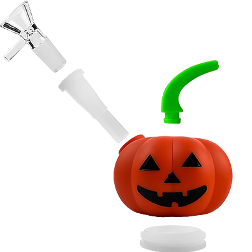 4.5" Silicone Jack O'Lantern Bong with Bowl | Assorted Colors