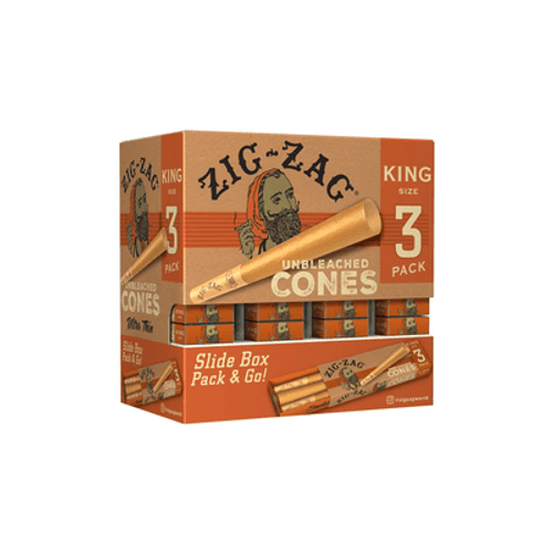 Zig-Zag - 36pk King Size Unbleached Cones, 3ct, Retail Display Zig-Zag - 36pk King Size Unbleached Cones, 3ct, Retail Display