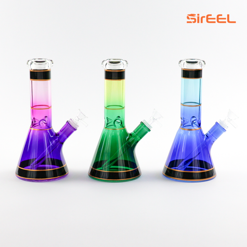 SirEEL - 10" Stained Glass Beaker Water Pipe with Bowl, Assorted Colors May Vary SirEEL - 10" Stained Glass Beaker Water Pipe with Bowl, Assorted Colors May Vary