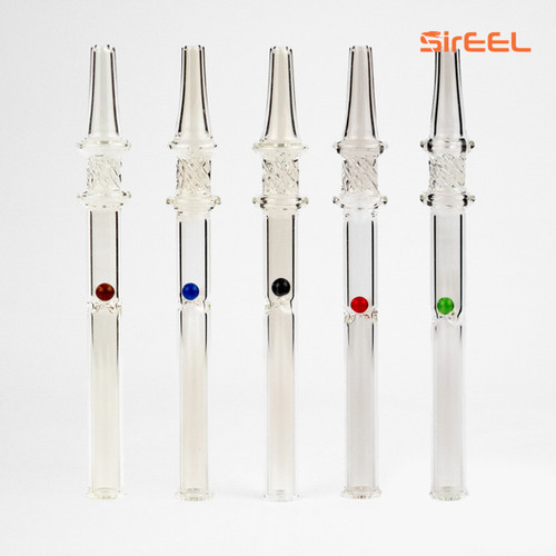 SirEEL - 6" Jewel Vortex Dab Straw w/ Spinning Jewel, Assorted Colors May Vary