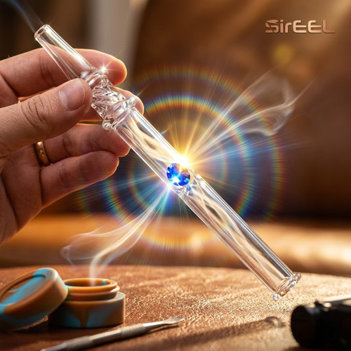 SirEEL - 6" Jewel Vortex Dab Straw w/ Spinning Jewel, Assorted Colors May Vary (Generated with AI which can make mistakes)