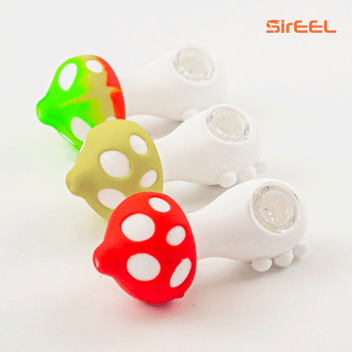 4.5" SirEEL Silicone Mushroom Pipe | Assorted Colors | 15 Units | Retail Packaging