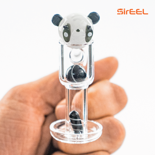 SirEEL Quartz Terp Slurper Panda Set | Matching Cap & Pills | 14mm Male | Retail Packaging
