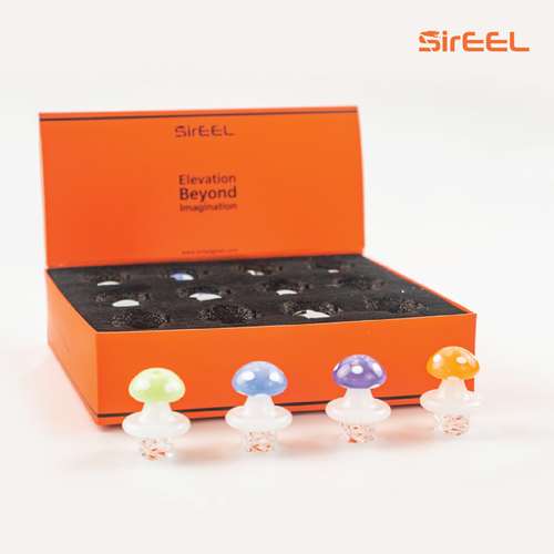 SirEEL - 12pk Mushroom Helix Spinner Carb Cap, Asssorted Colors May Vary, Retail Packaging