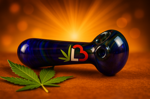 LuvBuds - 5" Heavy Blue Fumed Hand Pipe, Assorted Colors May Vary (Generated with AI which can make mistakes)