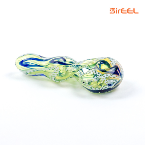 SirEEL - 5" Helix Shaped Latticinio Spoon Pipe, Assorted Colors May Vary SirEEL - 5" Helix Shaped Latticinio Spoon Pipe, Assorted Colors May Vary