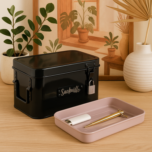 SACKVILLE - Stash Lock Box, Black (Generated with AI which can make mistakes)