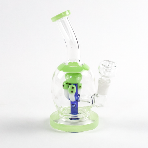 LuvBuds - 7.5" Bent Neck Spore Perc Bong with Flower Bowl, Assorted Colors May Vary LuvBuds - 7.5" Bent Neck Spore Perc Bong with Flower Bowl, Assorted Colors May Vary