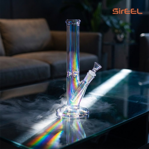 SirEEL - 10" Iridized Illusion Bong with Flower Bowl, Assorted Colors May Vary (Generated with AI which can make mistakes)