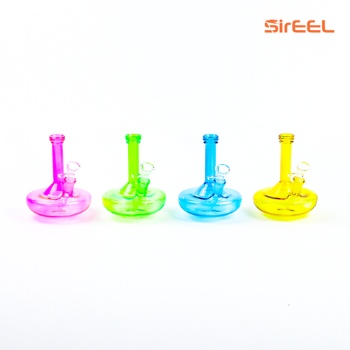 SirEEL - 6" Wide Base Beaker UFO Bong with Flower Bowl, Assorted Colors May Vary