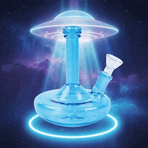 SirEEL - 6" Wide Base Beaker UFO Bong with Flower Bowl, Assorted Colors May Vary (Generated with AI which can make mistakes)